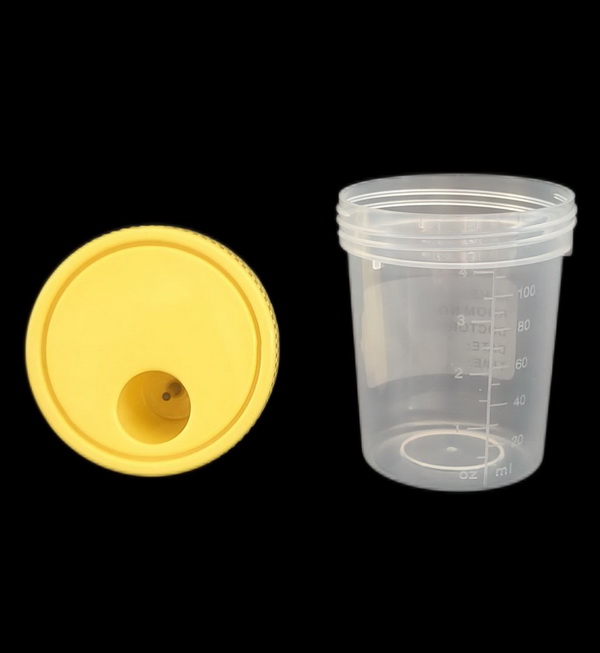 120ml urine container,suction,yellow cap (2)