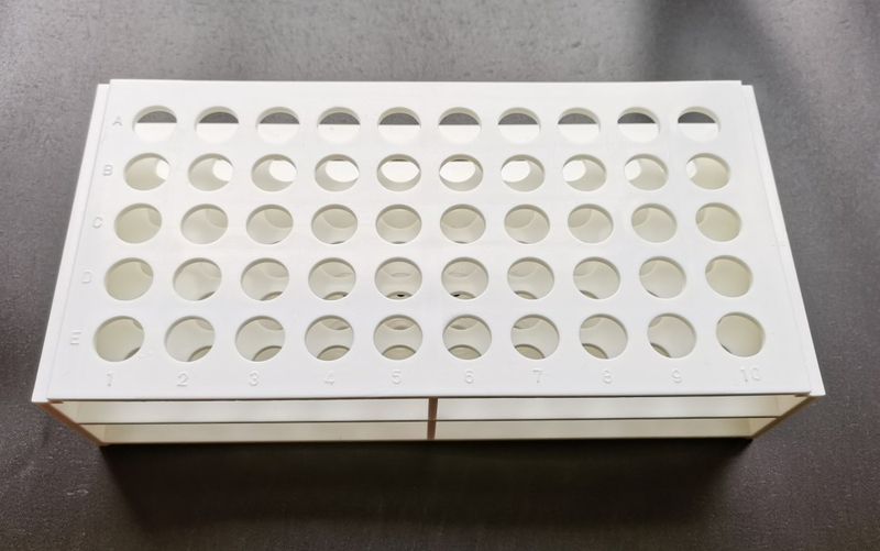 13mm*50well test tube rack ,white color 