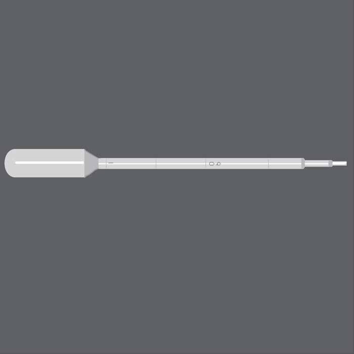 Transfer pipette, 5ml Capacity-Graduated to 1ml - Large Bulb